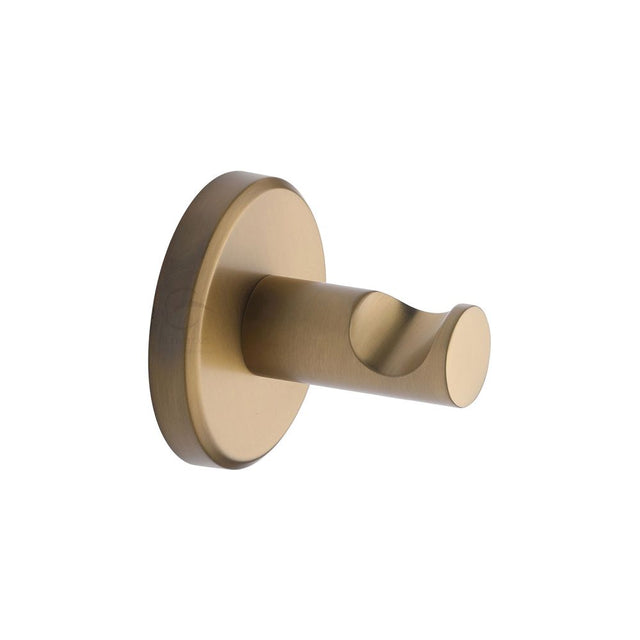 This is an image of a M.Marcus - Robe hook(one piece) Satin Brass Finish, oxf-hook-sb that is available to order from Trade Door Handles in Kendal.