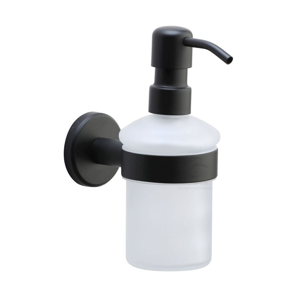 This is an image of a M.Marcus - Soap dispenser with high quality STS pump Matt Black Finish, oxf-soap-blk that is available to order from Trade Door Handles in Kendal.