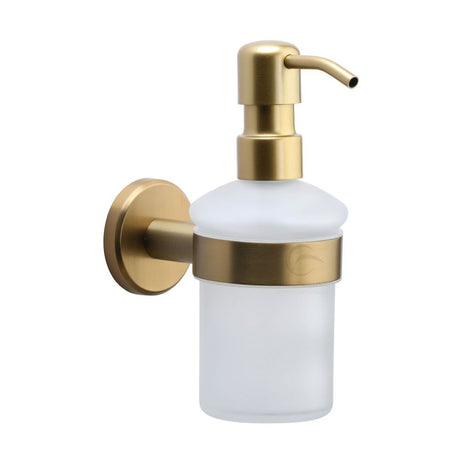 This is an image of a M.Marcus - Soap dispenser with high quality STS pump Satin Brass Finish, oxf-soap-sb that is available to order from Trade Door Handles in Kendal.