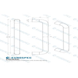 This image is a line drwaing of a Eurospec - D Pull Handle - Satin Anodised Aluminium available to order from Trade Door Handles in Kendal