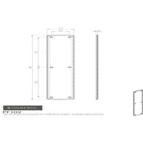 This image is a line drwaing of a Carlisle Brass - Large Push Plate 457 x 75mm - Polished Brass available to order from Trade Door Handles in Kendal