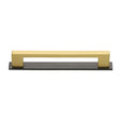 This is an image of a Heritage Brass - Cabinet Pull Metro Design with Plate 160mm CTC Matt Bronze/Satin, pl0337-160-bsb that is available to order from Trade Door Handles in Kendal.