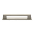 This is an image of a Heritage Brass - Cabinet Pull Metro Design with Plate 160mm CTC Satin Nickel Fini, pl0337-160-sn that is available to order from Trade Door Handles in Kendal.