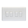 This is an image showing Eurolite Enhance White Plastic 2 Gang Switch - White pl3042 available to order from trade door handles, quick delivery and discounted prices.