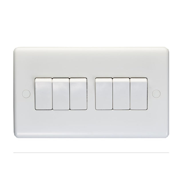 This is an image showing Eurolite Enhance White Plastic 2 Gang Switch - White pl3062 available to order from trade door handles, quick delivery and discounted prices.