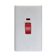 This is an image showing Eurolite Enhance White Plastic 45Amp Switch with Neon Indicator - White pl3291 available to order from trade door handles, quick delivery and discounted prices.