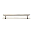 This is an image of a Heritage Brass - Cabinet Pull Step Design with Plate 160mm CTC Polished Nickel Finis, pl4410-160-pnf that is available to order from Trade Door Handles in Kendal.