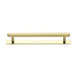 This is an image of a Heritage Brass - Cabinet Pull Hexagonal Design with Plate 160mm CTC Polished Brass F, pl4422-160-pb that is available to order from Trade Door Handles in Kendal.