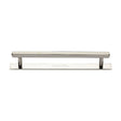 This is an image of a Heritage Brass - Cabinet Pull Hexagonal Design with Plate 160mm CTC Polished Nickel, pl4422-160-pnf that is available to order from Trade Door Handles in Kendal.