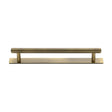 This is an image of a Heritage Brass - Cabinet Pull Knurled Design with Plate 160mm CTC Antique Brass Fin, pl4458-160-at that is available to order from Trade Door Handles in Kendal.