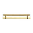 This is an image of a Heritage Brass - Cabinet Pull Knurled Design with Plate 160mm CTC Polished Brass Fin, pl4458-160-pb that is available to order from Trade Door Handles in Kendal.