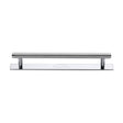 This is an image of a Heritage Brass - Cabinet Pull Knurled Design with Plate 160mm CTC Polished Chrome Fi, pl4458-160-pc that is available to order from Trade Door Handles in Kendal.