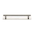 This is an image of a Heritage Brass - Cabinet Pull Knurled Design with Plate 160mm CTC Polished Nickel Fi, pl4458-160-pnf that is available to order from Trade Door Handles in Kendal.