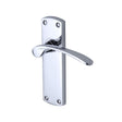 This is an image of a Project Hardware - Door Handle Lever Latch Luca Design Polished Chrome Finish, pr410-pc that is available to order from Trade Door Handles in Kendal.