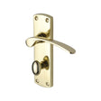 This is an image of a Project Hardware - Door Handle for Bathroom Luca Design Polished Brass Finish, pr420-pb that is available to order from Trade Door Handles in Kendal.