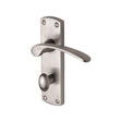 This is an image of a Project Hardware - Door Handle for Bathroom Luca Design Satin Chrome Finish, pr420-sc that is available to order from Trade Door Handles in Kendal.