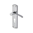 This is an image of a Project Hardware - Door Handle for Euro Profile Plate Luca Design Polished Chrome Fi, pr448-pc that is available to order from Trade Door Handles in Kendal.