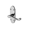 This is an image of a Project Hardware - Door Handle Lever Latch Milton Short Design Polished Chrome Finis, pr505-pc that is available to order from Trade Door Handles in Kendal.