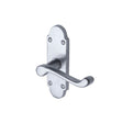 This is an image of a Project Hardware - Door Handle Lever Latch Milton Short Design Satin Chrome Finis, pr505-sc that is available to order from Trade Door Handles in Kendal.