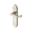 This is an image of a Project Hardware - Door Handle for Euro Profile Plate Milton Design Satin Nickel, pr548-sn that is available to order from Trade Door Handles in Kendal.