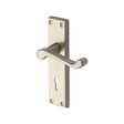 This is an image of a Project Hardware - Door Handle Lever Lock Malvern Design Satin Nickel Finish, pr600-sn that is available to order from Trade Door Handles in Kendal.