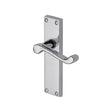 This is an image of a Project Hardware - Door Handle Lever Latch Malvern Design Polished Chrome Finish, pr605-pc that is available to order from Trade Door Handles in Kendal.