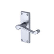 This is an image of a Project Hardware - Door Handle Lever Latch Malvern Short Design Satin Chrome Fini, pr610-sc that is available to order from Trade Door Handles in Kendal.