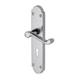 This is an image of a Project Hardware - Door Handle Lever Lock Kensington Design Polished Chrome Finish, pr7082-pc that is available to order from Trade Door Handles in Kendal.