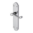 This is an image of a Project Hardware - Door Handle Lever Latch Kensington Design Polished Chrome Finish, pr7084-pc that is available to order from Trade Door Handles in Kendal.