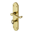 This is an image of a Project Hardware - Door Handle for Bathroom Kensington Design Polished Brass Finish, pr7088-pb that is available to order from Trade Door Handles in Kendal.