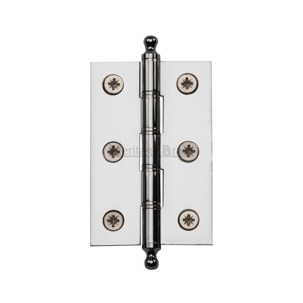 This is an image of a Heritage Brass - 3" x 2" Hinge with Finial Polished Chrome Finish, pr88-246-pc that is available to order from Trade Door Handles in Kendal.