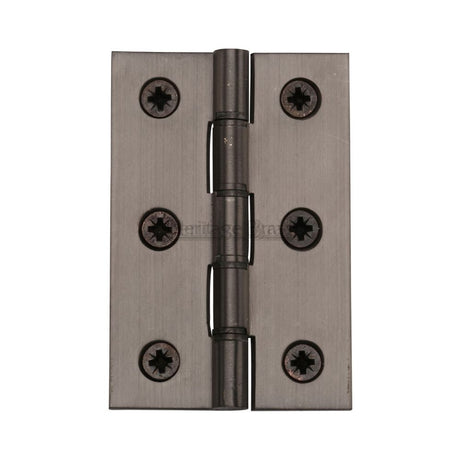 This is an image of a Heritage Brass - Hinge Brass with Phosphor Washers 3" x 2" Matt Bronze Finish, pr88-400-mb that is available to order from Trade Door Handles in Kendal.