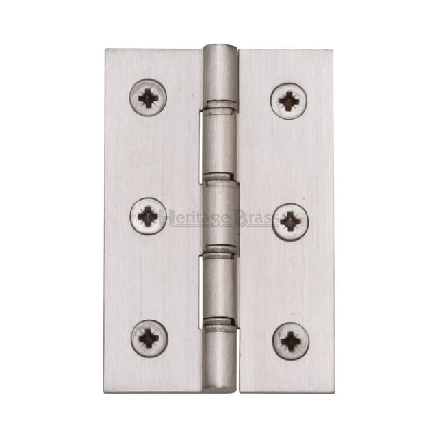 This is an image of a Heritage Brass - Hinge Brass with Phosphor Washers 3" x 2" Satin Nickel Finish, pr88-400-sn that is available to order from Trade Door Handles in Kendal.