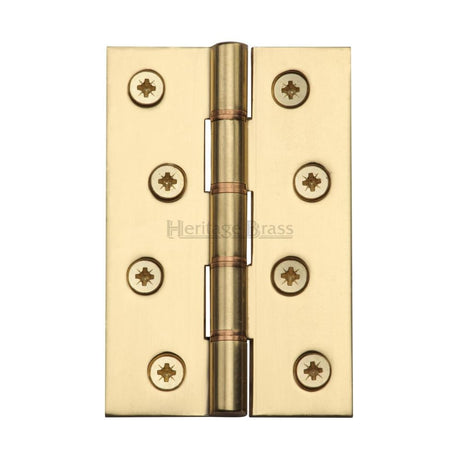 This is an image of a Heritage Brass - Hinge Brass with Phosphor Washers 4" x 2 5/8" Polished Brass Finish, pr88-405-pb that is available to order from Trade Door Handles in Kendal.