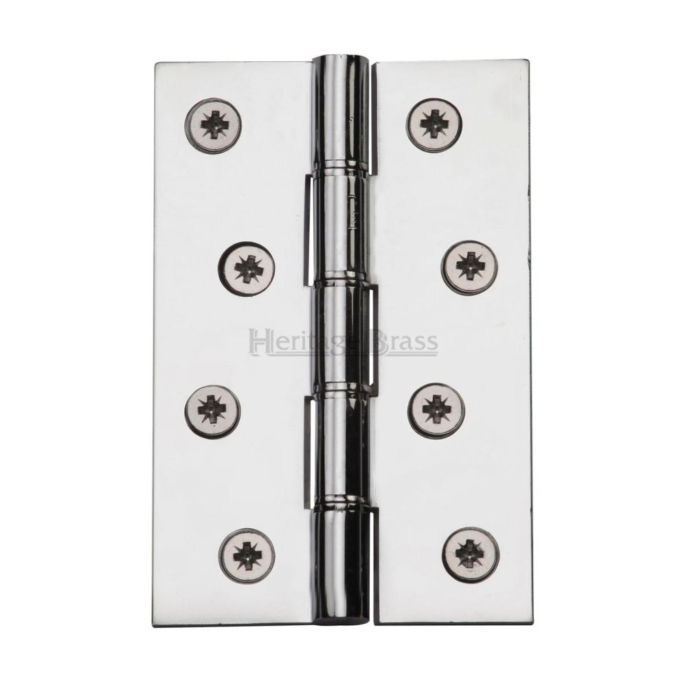 This is an image of a Heritage Brass - Hinge Brass with Phosphor Washers 4" x 2 5/8" Polished Chrome Finis, pr88-405-pc that is available to order from Trade Door Handles in Kendal.