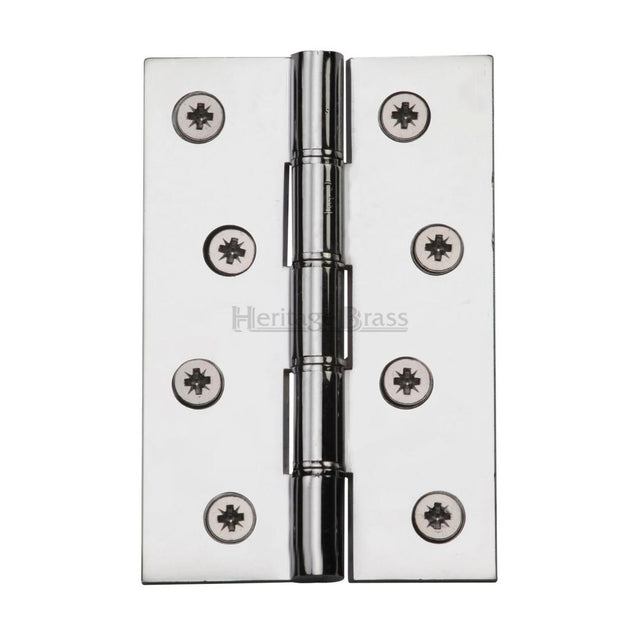 This is an image of a Heritage Brass - Hinge Brass with Phosphor Washers 4" x 2 5/8" Polished Chrome Finis, pr88-405-pc that is available to order from Trade Door Handles in Kendal.