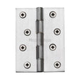 This is an image of a Heritage Brass - Hinge Brass with Phosphor Washers 4" x 3" Satin Chrome Finish, pr88-410-sc that is available to order from Trade Door Handles in Kendal.