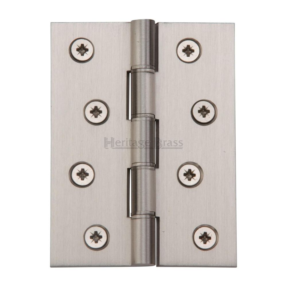 High quality image of Heritage Brass - Hinge Brass with Phosphor Washers 4" x 3" Satin Nickel Finish | Sku. pr88-410-sn | Trade Door Handles, Kendal.
