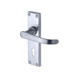 This is an image of a Project Hardware - Door Handle Lever Lock Avon Design Satin Chrome Finish, pr900-sc that is available to order from Trade Door Handles in Kendal.