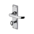 This is an image of a Project Hardware - Door Handle for Bathroom Avon Design Polished Chrome Finish, pr920-pc that is available to order from Trade Door Handles in Kendal.