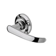 This is an image of a Project Hardware - Door Handle Lever Latch on Round Rose Avon Design Polished Chrome, pr930-pc that is available to order from Trade Door Handles in Kendal.