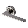 This is an image of a Heritage Brass - Door Handle Lever Latch on Round Rose Pyramid Design Polished Nicke, pyd3535-pnf that is available to order from Trade Door Handles in Kendal.