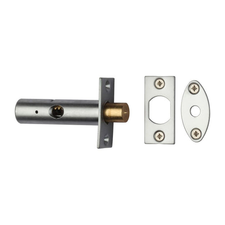 This is an image of a Heritage Brass - Rack Bolt without Turn Satin Chrome Finish, rb7-sc that is available to order from Trade Door Handles in Kendal.