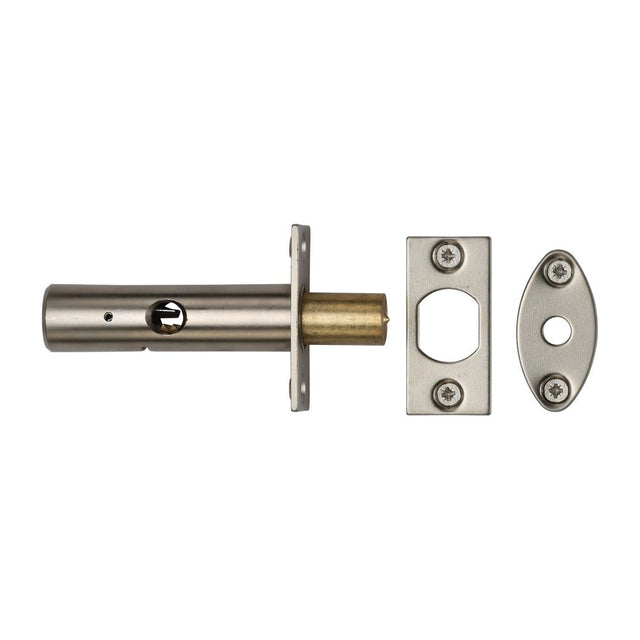 This is an image of a Heritage Brass - Rack Bolt without Turn Satin Nickel Finish, rb7-sn that is available to order from Trade Door Handles in Kendal.