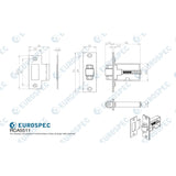 This image is a line drwaing of a Eurospec - Heavy Duty Adjustable Roller Catch - Satin Stainless Steel available to order from Trade Door Handles in Kendal