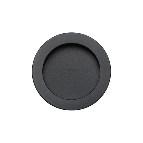 This is an image of a M.Marcus - SLD Round Flush Pull Pair Black Matt, rd2322-blk that is available to order from Trade Door Handles in Kendal.