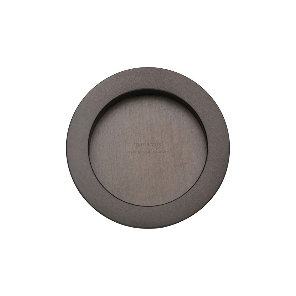 This is an image of a M.Marcus - SLD Round Flush Pull Pair Matt Bronze, rd2322-mb that is available to order from Trade Door Handles in Kendal.