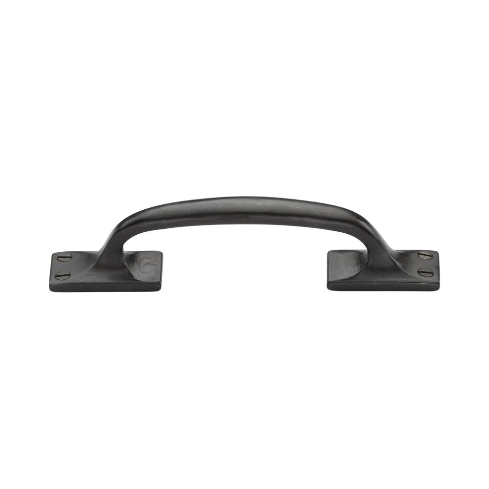 This is an image of a M.Marcus - Rustic Dark Bronze Cabinet Pull Offset Design 159mm, rdb1145-159 that is available to order from Trade Door Handles in Kendal.