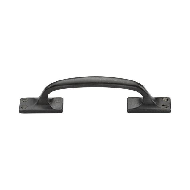 This is an image of a M.Marcus - Rustic Dark Bronze Cabinet Pull Offset Design 159mm, rdb1145-159 that is available to order from Trade Door Handles in Kendal.