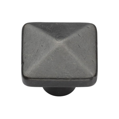 This is an image of a M.Marcus - Rustic Dark Bronze Cabinet Knob Square Pyramid Design 38mm, rdb390-38 that is available to order from Trade Door Handles in Kendal.